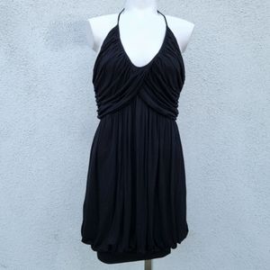 Black Halo Draped Black Mini Dress